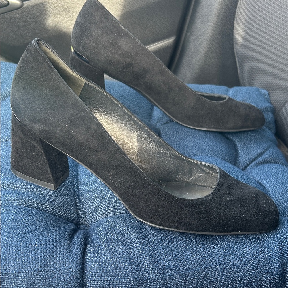 🖤Stuart Weitzman Suede Elegant Black Women's Block Heels
